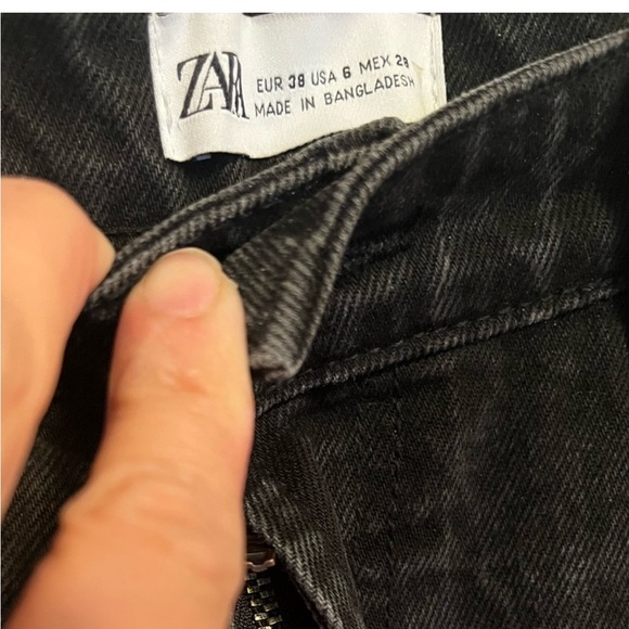 Zara Jeans Womens Sz 6 Black High Rise - Picture 3 of 5